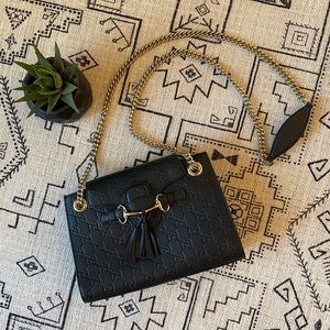 Gucci Guccissima Small Emily Shoulder Bag Black